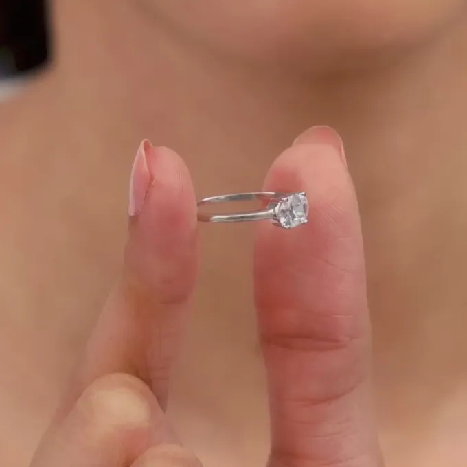 Silver Ethereal Solitaire Ring