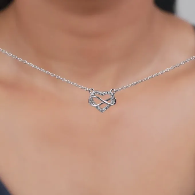 Silver Everbound Heart Necklace