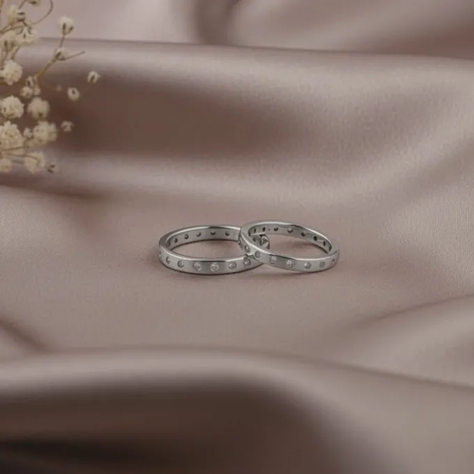 Silver Evermine Couple Bands