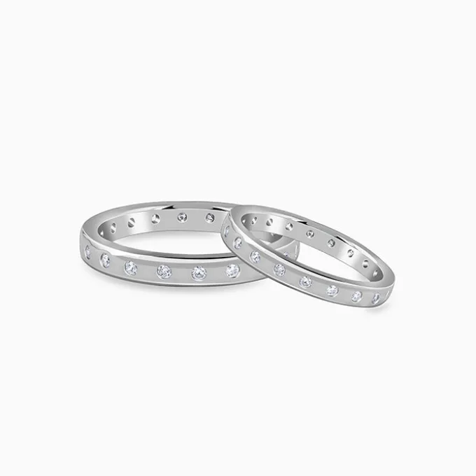 Silver Evermine Couple Bands