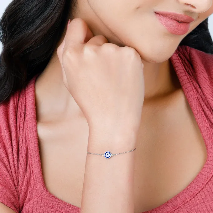 Silver Evil Eye Bracelet