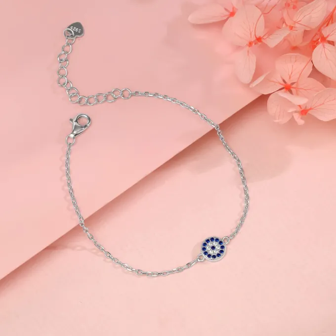 Silver Evil Eye Bracelet