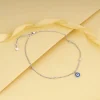 Silver Evil Eye Charm Anklet