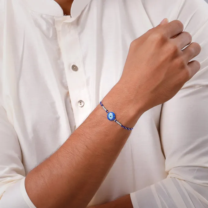 Silver Evil Eye Rakhi Combo (set of 2)