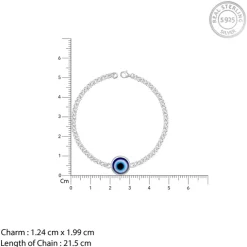 Silver Evil Eye Style Bracelet For Him