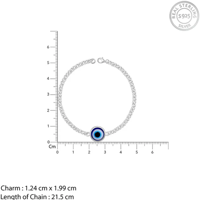 Silver Evil Eye Style Bracelet For Him