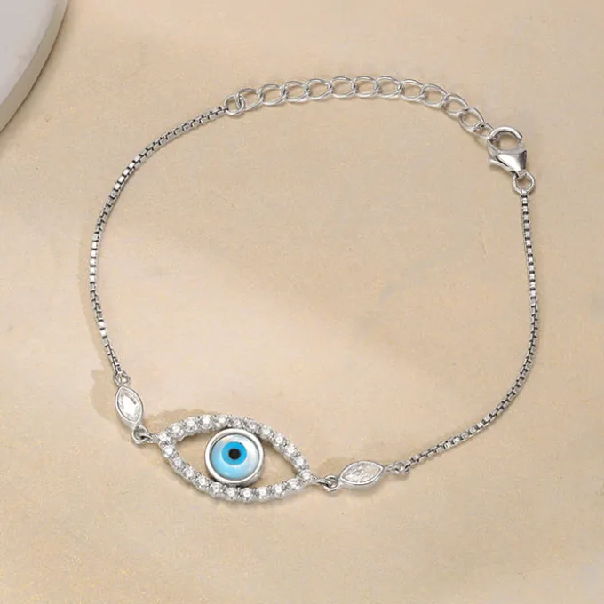 Silver Evil Eye Vibe Bracelet