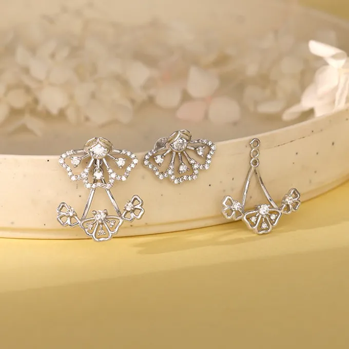 Silver Eyebright Convertible Earrings