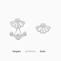Silver Eyebright Convertible Earrings