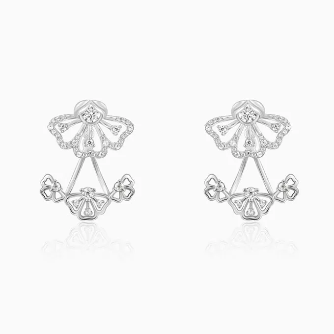 Silver Eyebright Convertible Earrings