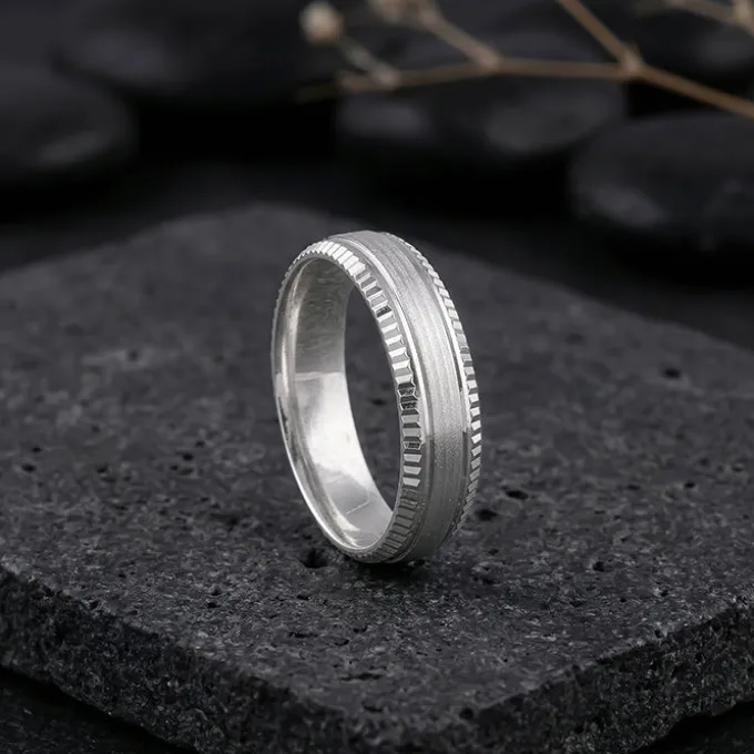 Silver Facet Glory Band For Him (Size 17)