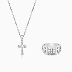 Silver Faith And Sparkle Set For Him