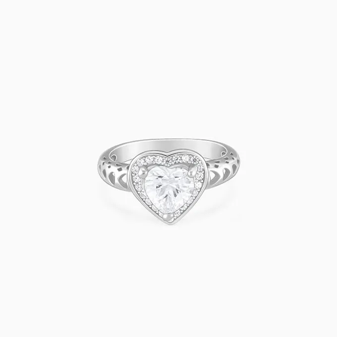 Silver Fall in Love Ring