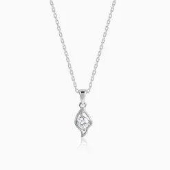 Silver Falling Dew Pendant With Link Chain
