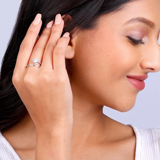 Silver Falling Dew Ring