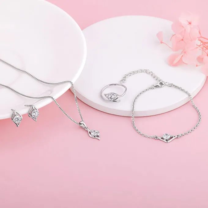 Silver Falling Dew Set of Four