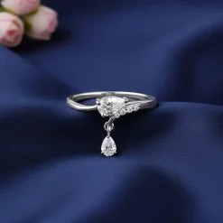 Silver Falling Light Ring