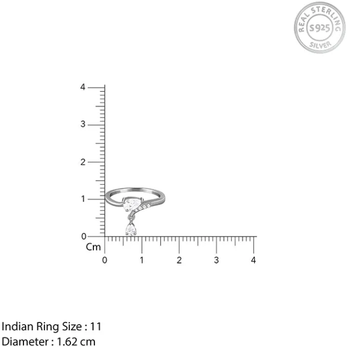 Silver Falling Light Ring