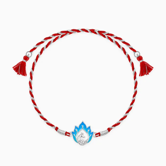Silver Flaming Peacock Rakhi