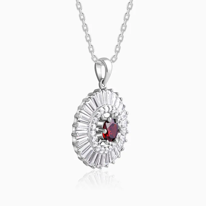 Silver Fleur Pendant With Link Chain