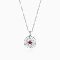 Silver Fleur Pendant With Link Chain