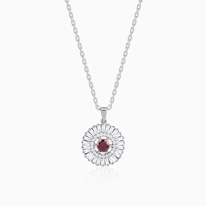 Silver Fleur Pendant With Link Chain