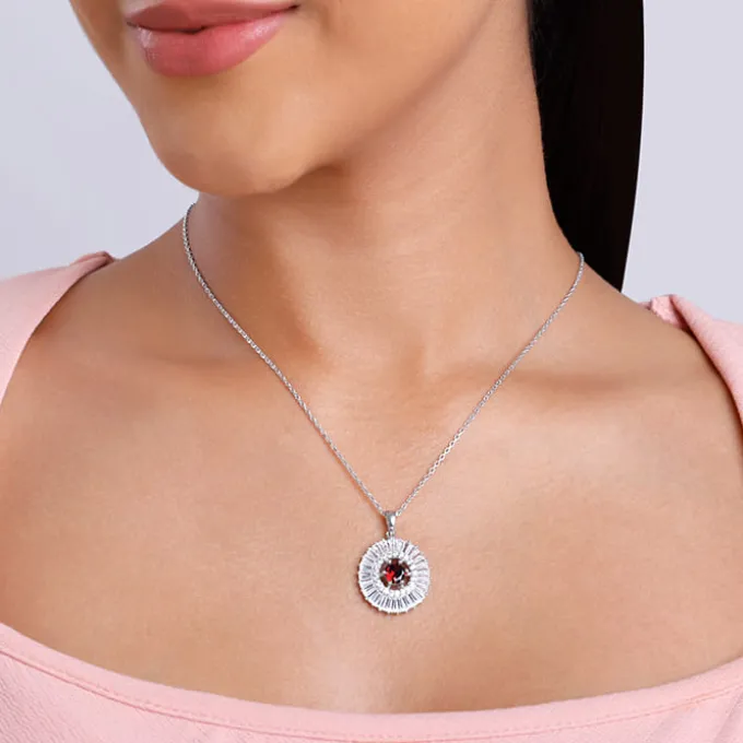 Silver Fleur Pendant With Link Chain