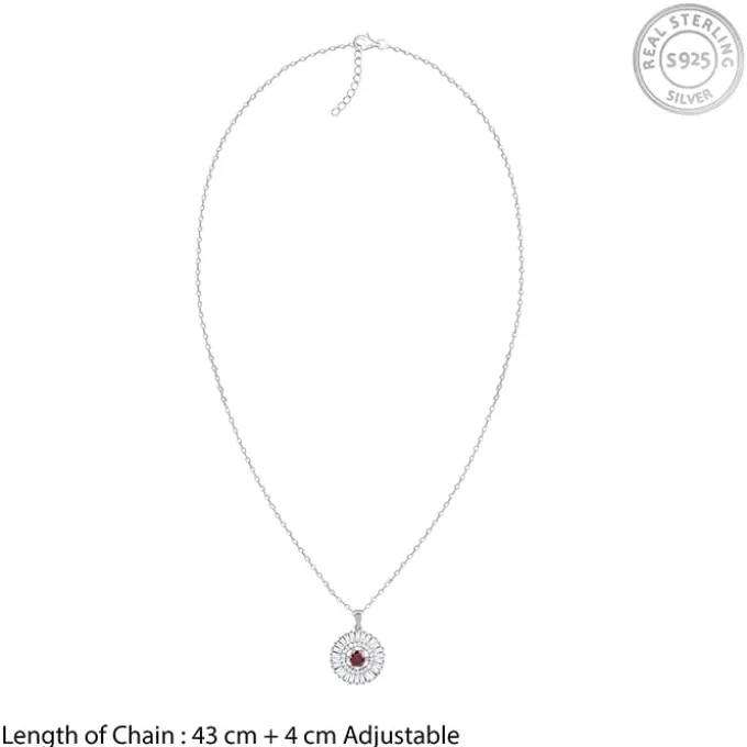 Silver Fleur Pendant With Link Chain