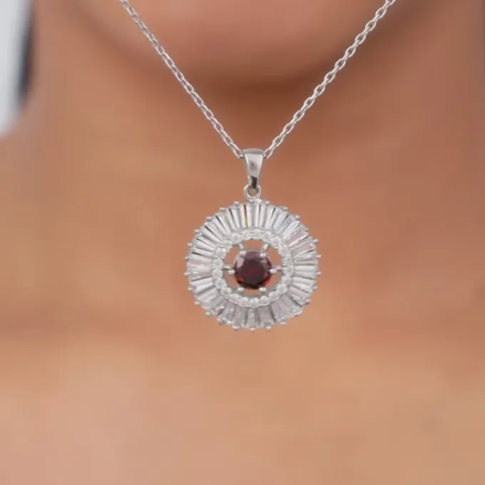 Silver Fleur Pendant With Link Chain