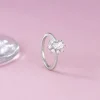 Silver Floral Ellipse Ring