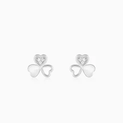 Silver Floral Hearts Earrings