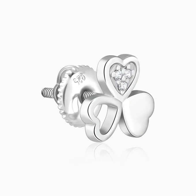 Silver Floral Hearts Earrings