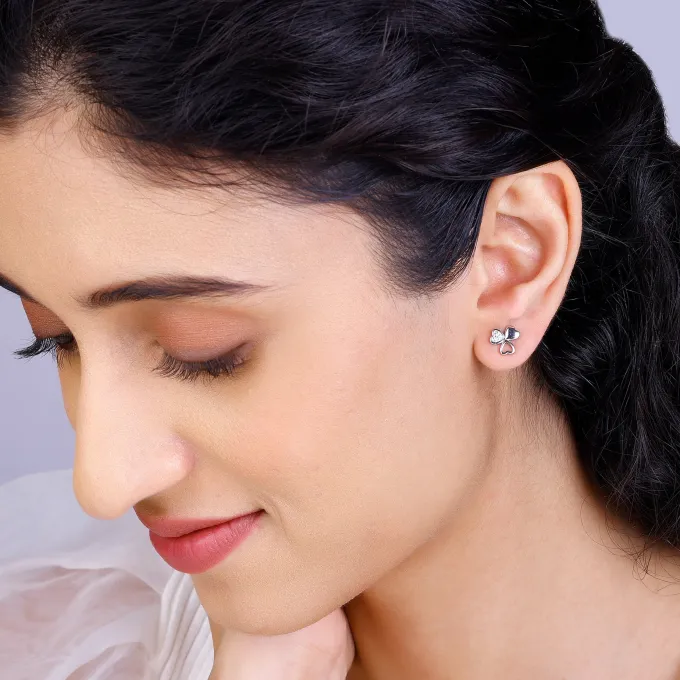 Silver Floral Hearts Earrings