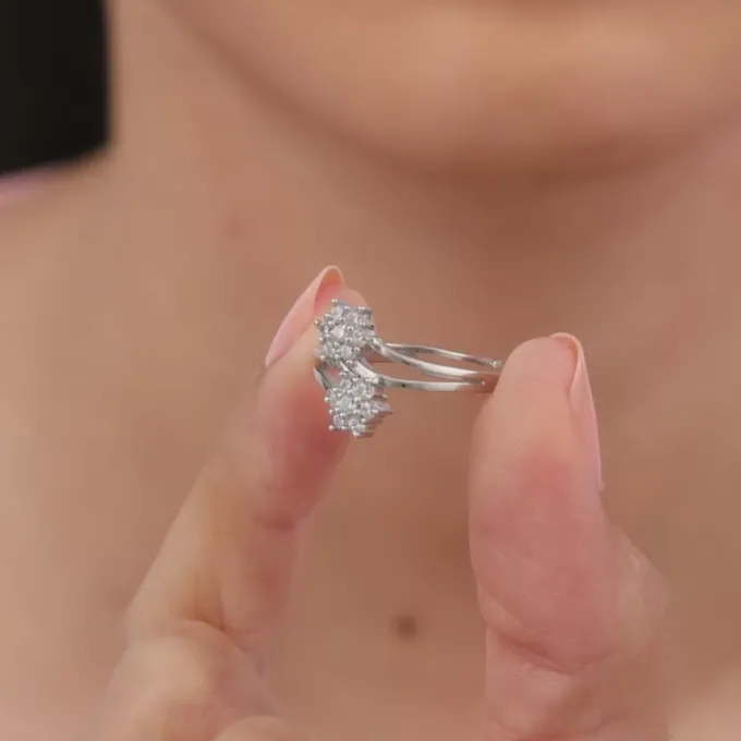 Silver Floral Memory Ring