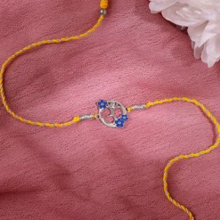 Silver Floral Omkara Rakhi