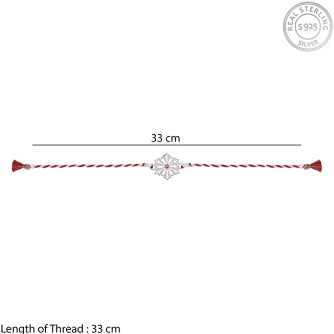 Silver Floral Rakhi