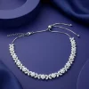 Silver Floral Shine Choker Necklace