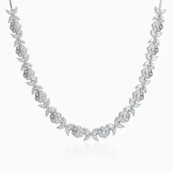 Silver Floral Shine Choker Necklace