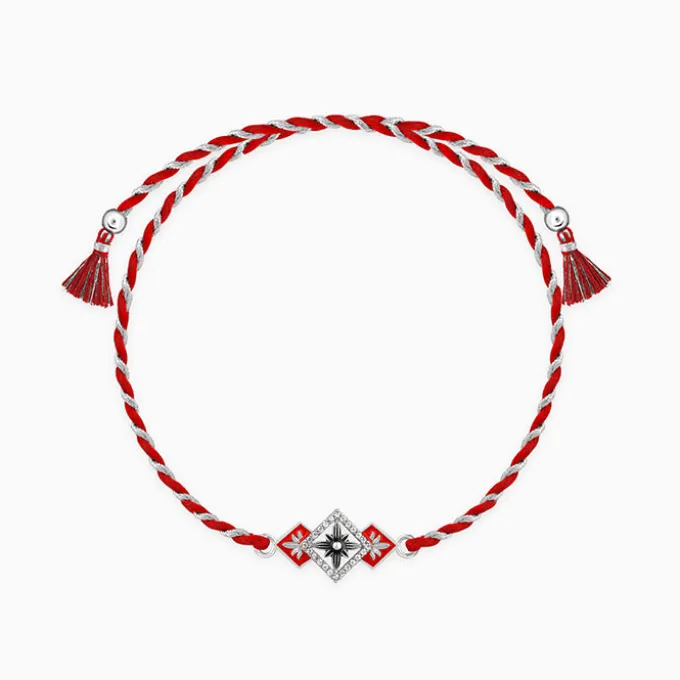 Silver Floral Square Rakhi
