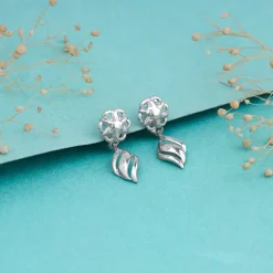 Silver Floral Twist Earrings