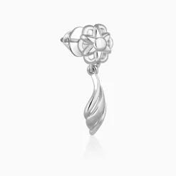 Silver Floral Twist Earrings