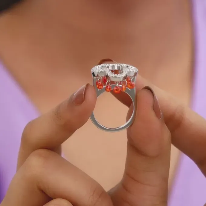 Silver Floret Charm Ring