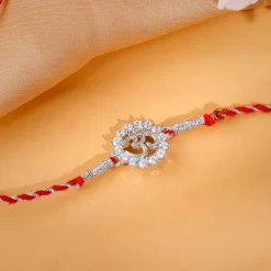 Silver Floret Om Rakhi