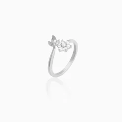 Silver Flower Girl Ring