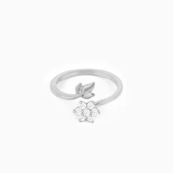 Silver Flower Girl Ring