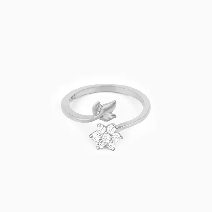 Silver Flower Girl Ring