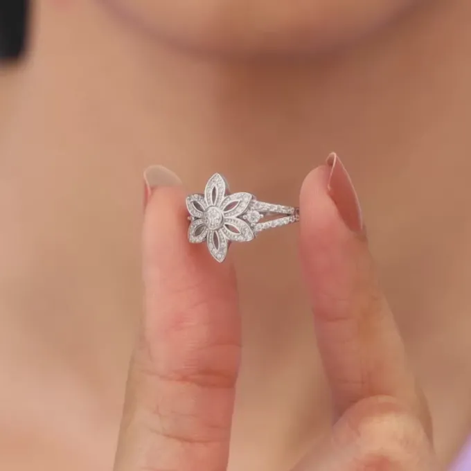 Silver Flower Of The Field Ring