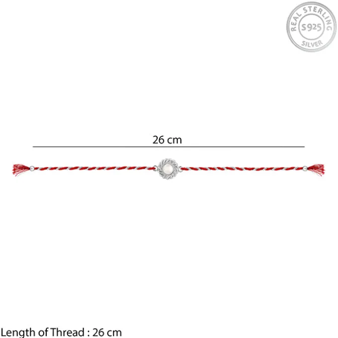 Silver Flower Pearl Rakhi