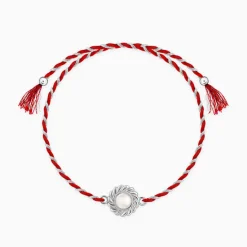 Silver Flower Pearl Rakhi