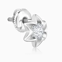 Silver Flower Star Stud Earrings